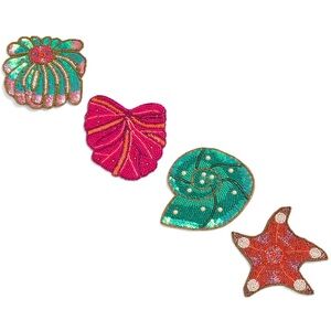 4pk Sea Animal Beaded Coasters